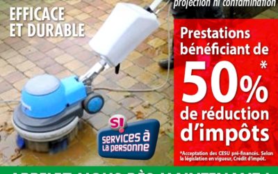 Nettoyage d’une terrasse pavés à Theys